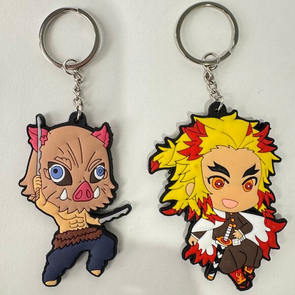 New Anime Keychain Set (2 pcs) | Cute Rubber Keychains | Collectible Gifts - Picture 1 of 7